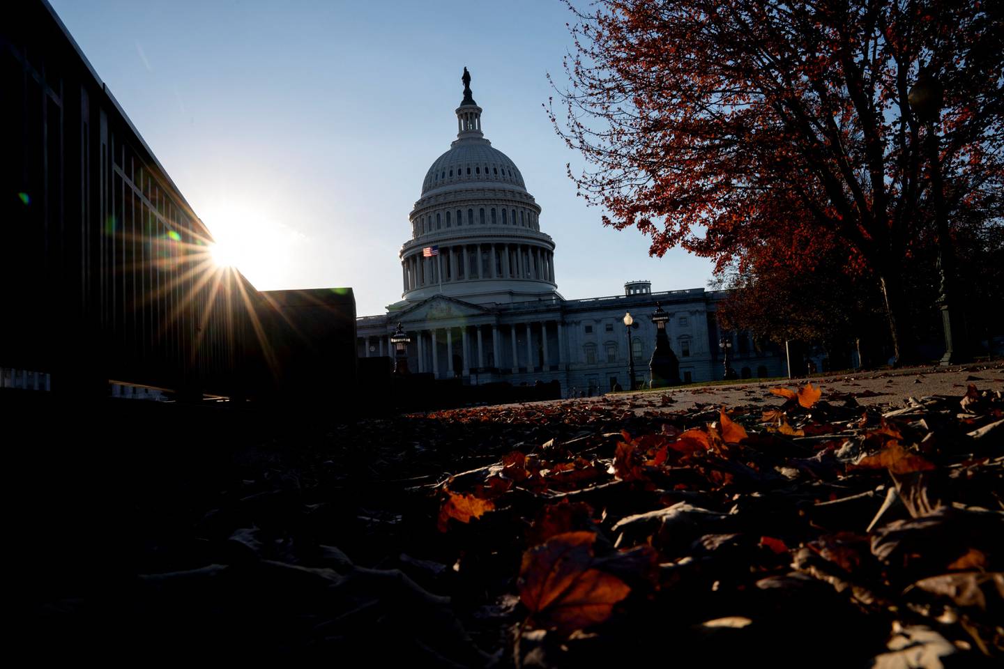 The U.S. Capitol is seen from the U.S. Supreme Court in Washington, DC, on November 5, 2023.