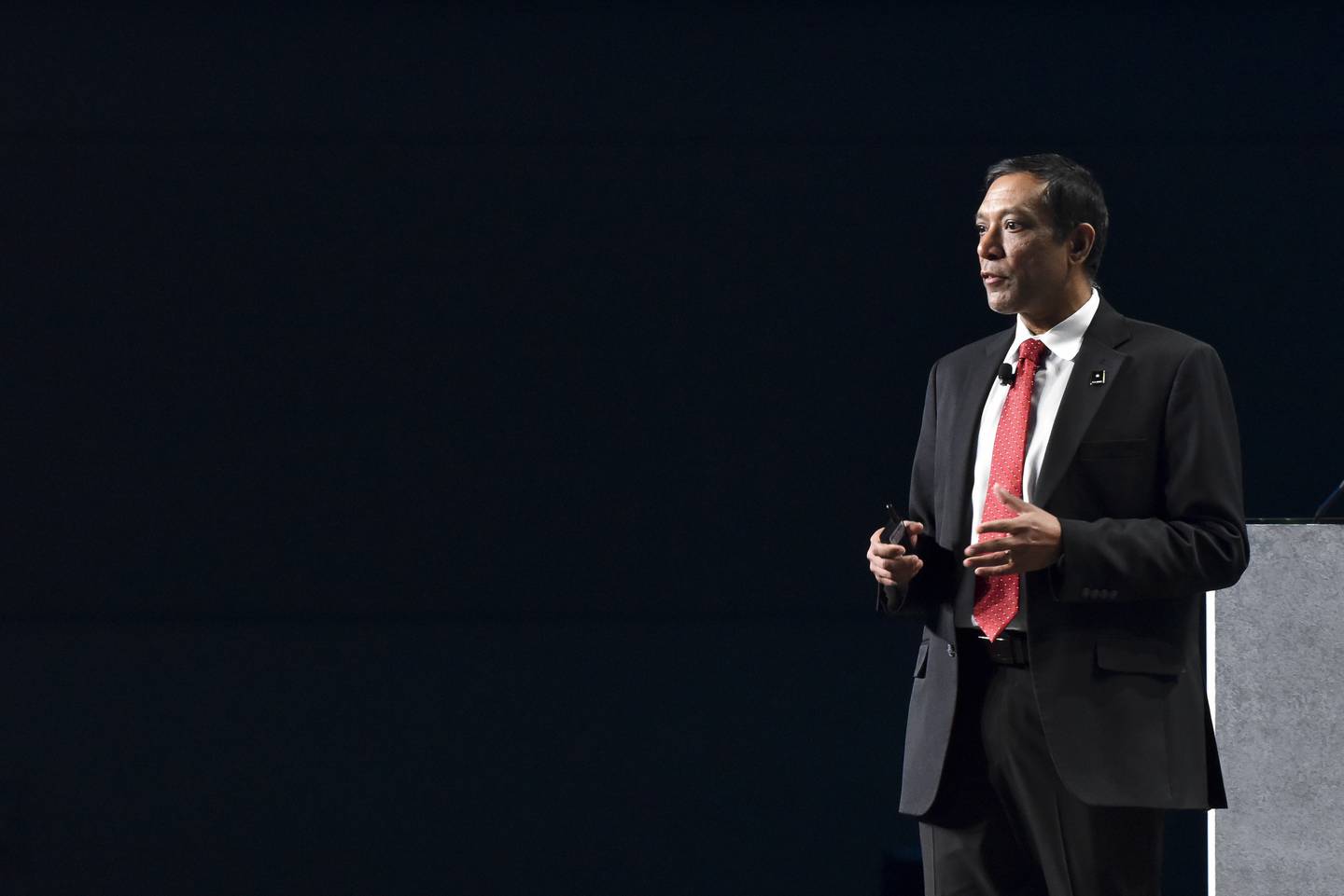 U.S. Army Chief Information Officer Raj Iyer speaks during a panel at DODIIS Worldwide Conference in December 2022.